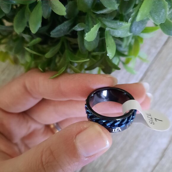 Men's Stainless Steel Spinner Ring NWT! - Roman Numerals, Size 7 - Picture 4 of 14